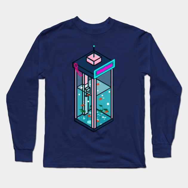 Vaporwave Phonebooth Long Sleeve T-Shirt by seerlight